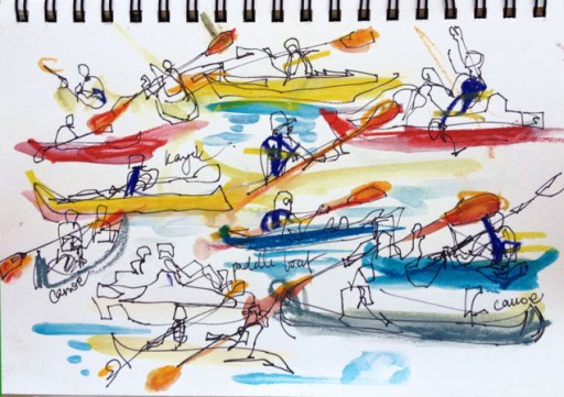 ภาพจาก : http://sketchaway.wordpress.com/2014/06/18/summer-is-kayaking-with-the-kids/