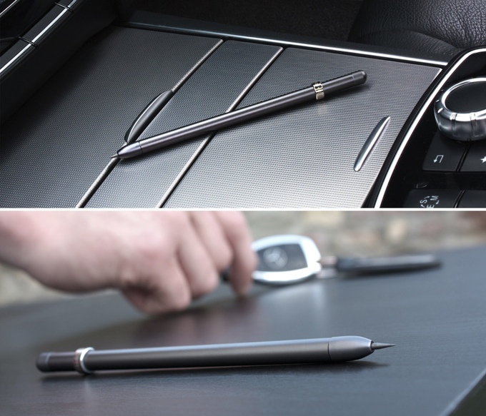 ดินสอ MAGNO สีเทาดำ Slate Grey ที่มา : kickstarter.com