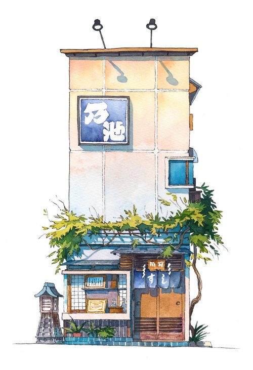 ผลงานอันดับที่ 10 ร้านซูชิ Noike sushi restaurant from Yanaka district