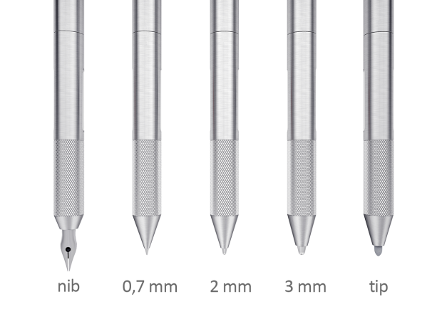ปากกา Cronzy Pen พ่วงหัวปากกามาทั้งหมด 5 แบบ ที่มา : indiegogo.com